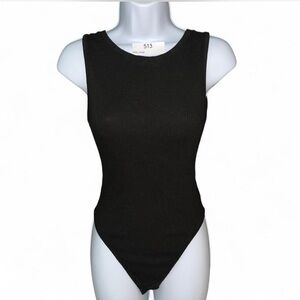 American Eagle Outfitters Black Ribbed Bodysuit